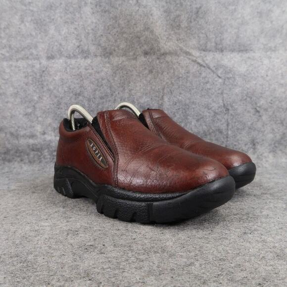 Roper Shoes Womens 7 Slip On Casual Moc Leather Performance Brown Work Comfort - Picture 1 of 15